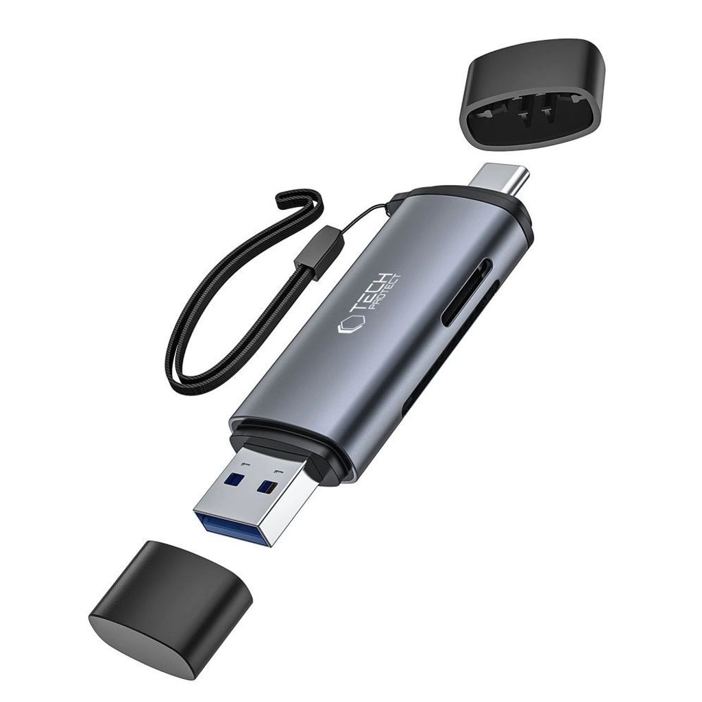 Tech-Protect UltraBoost SD/micro SD minnekortleser med USB-C/USB-A